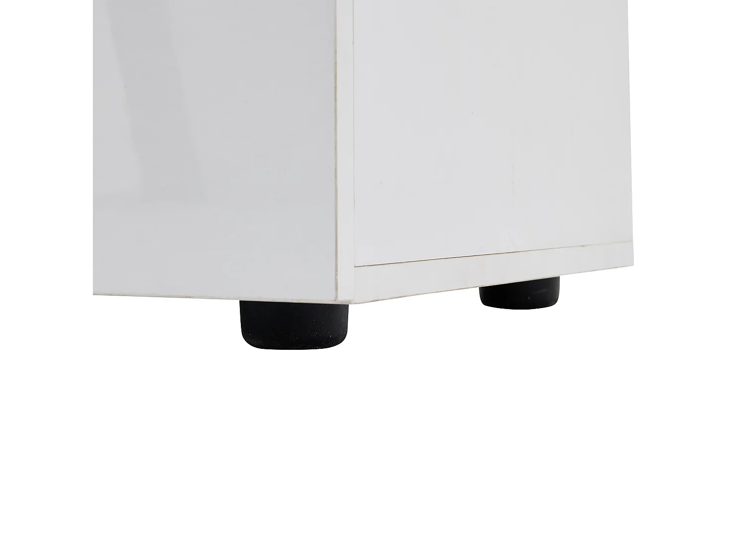 Buffet 140x40x70 cm LED avec 3 portes et étagères en verre - meuble de rangement en bois - blanc