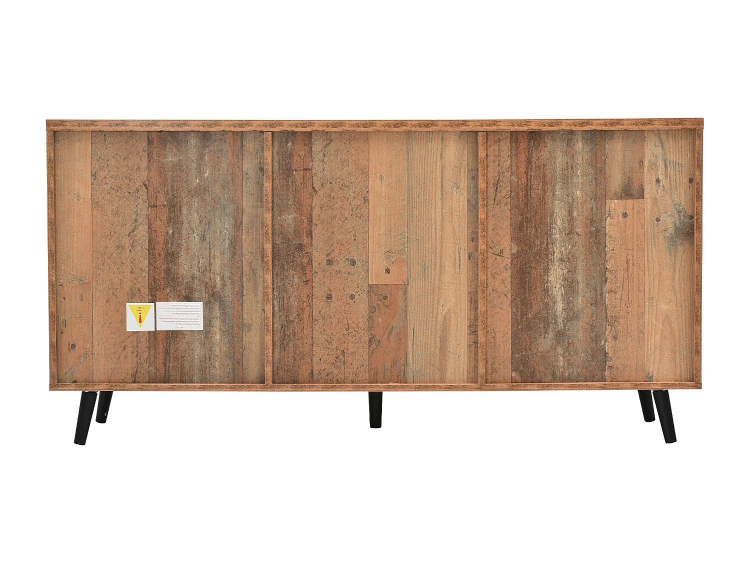 Buffet 140x35x70 cm avec 2 portes 3 tiroirs de rangement - étagères réglables - bois - marron