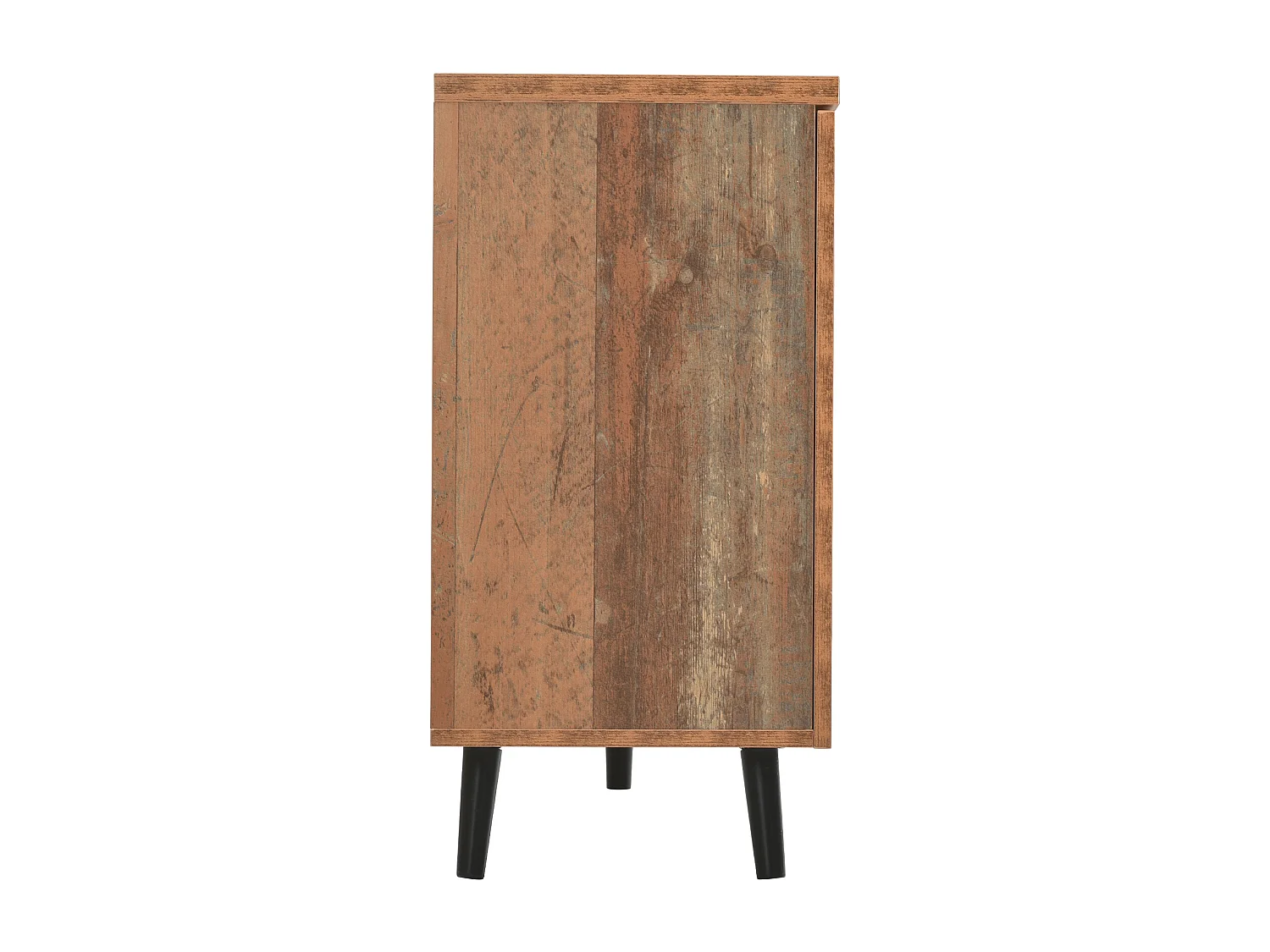 Meuble TV bahut 140x35x70 cm, 3 tiroirs, étagères réglables et amovibles, panneaux de particules, brun antique