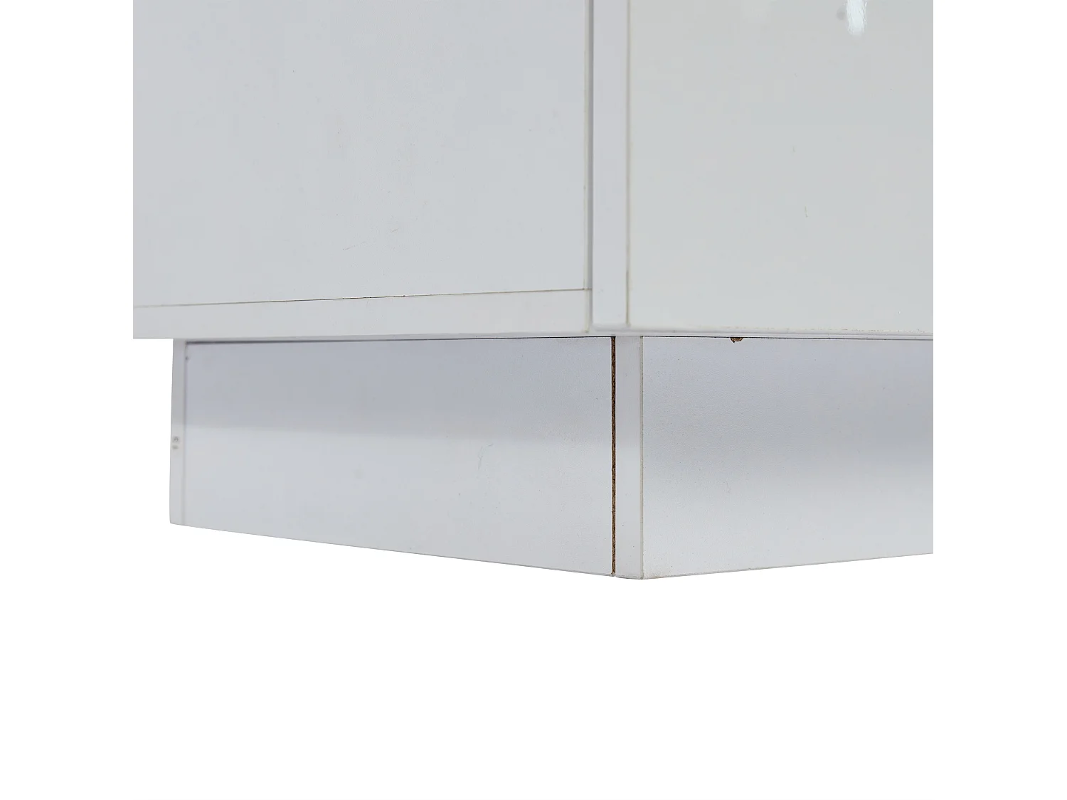 Buffet 140x35x80 cm LED 2 portes 3 tiroirs meuble de rangement en bois - blanc