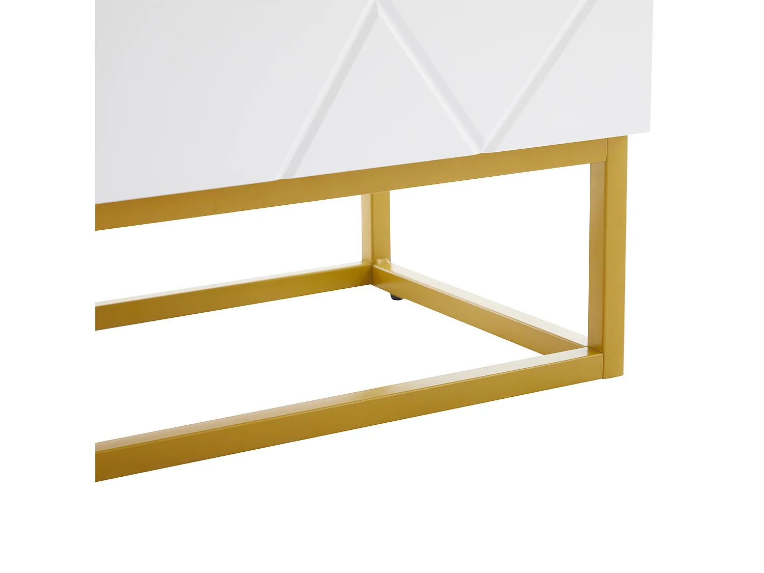 Buffet 130x36x76 cm bois 3 portes meuble de rangement - pieds en métal et étagères réglables - blanc