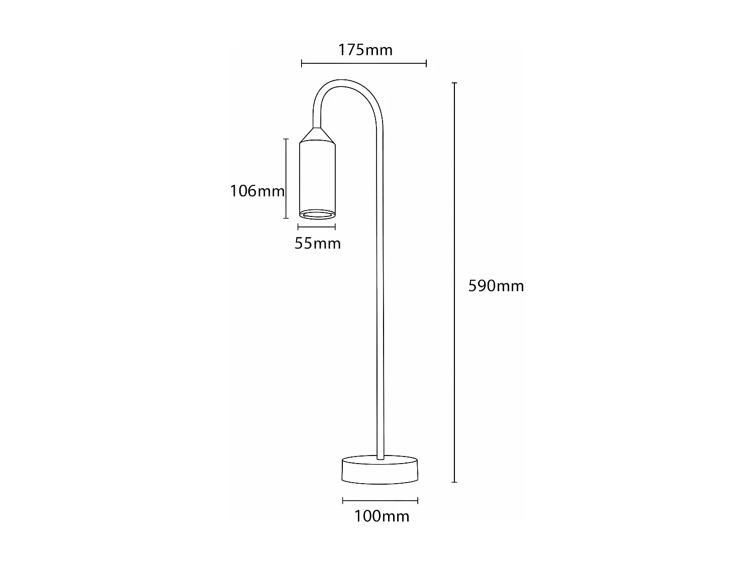 Lampioncino per Esterni Alluminio 60cm Boukali Nero