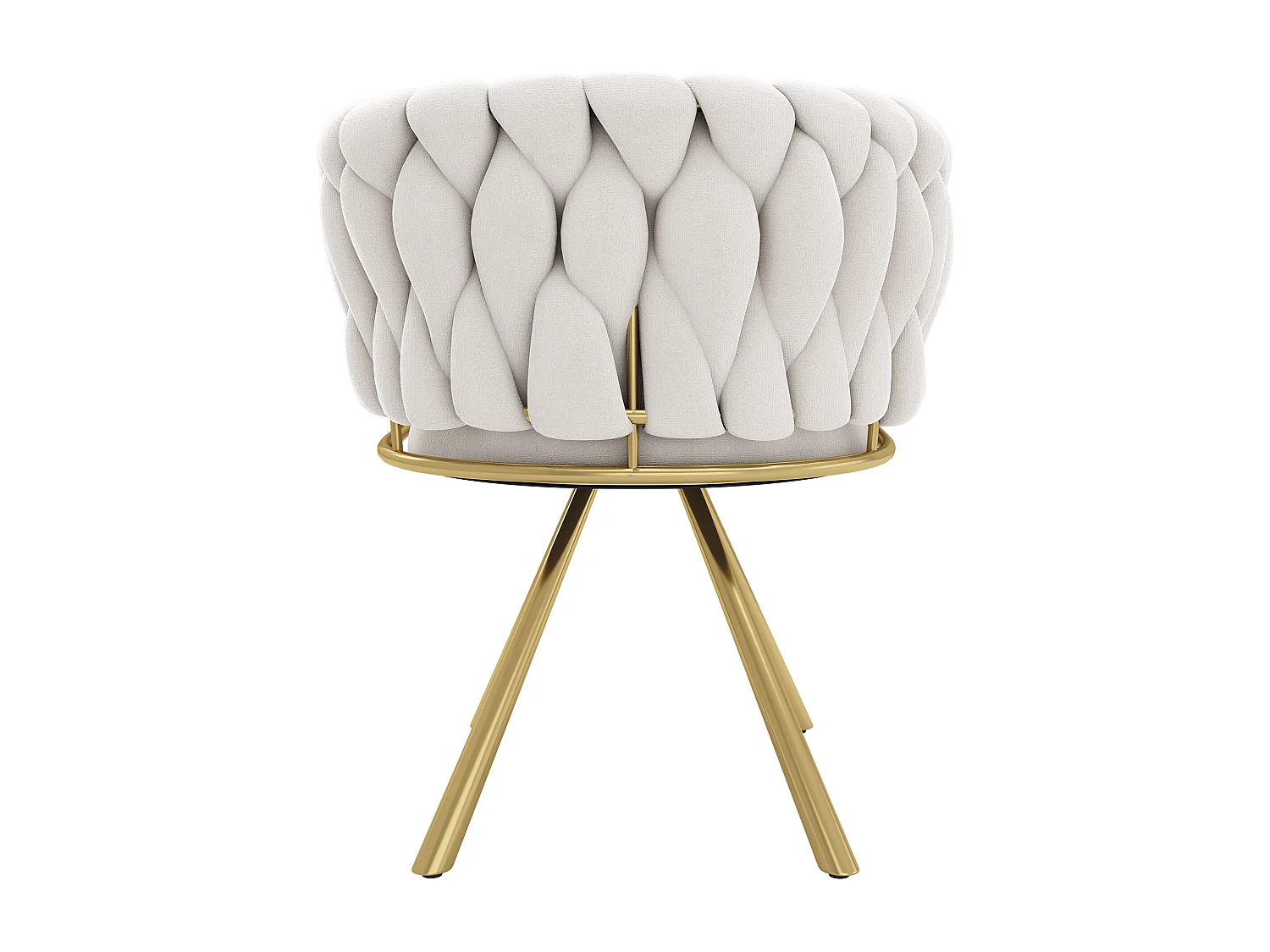 Lot de 2 chaises de salle à manger pivotantes, dossier ergonomique, pieds en métal, velours beige et doré