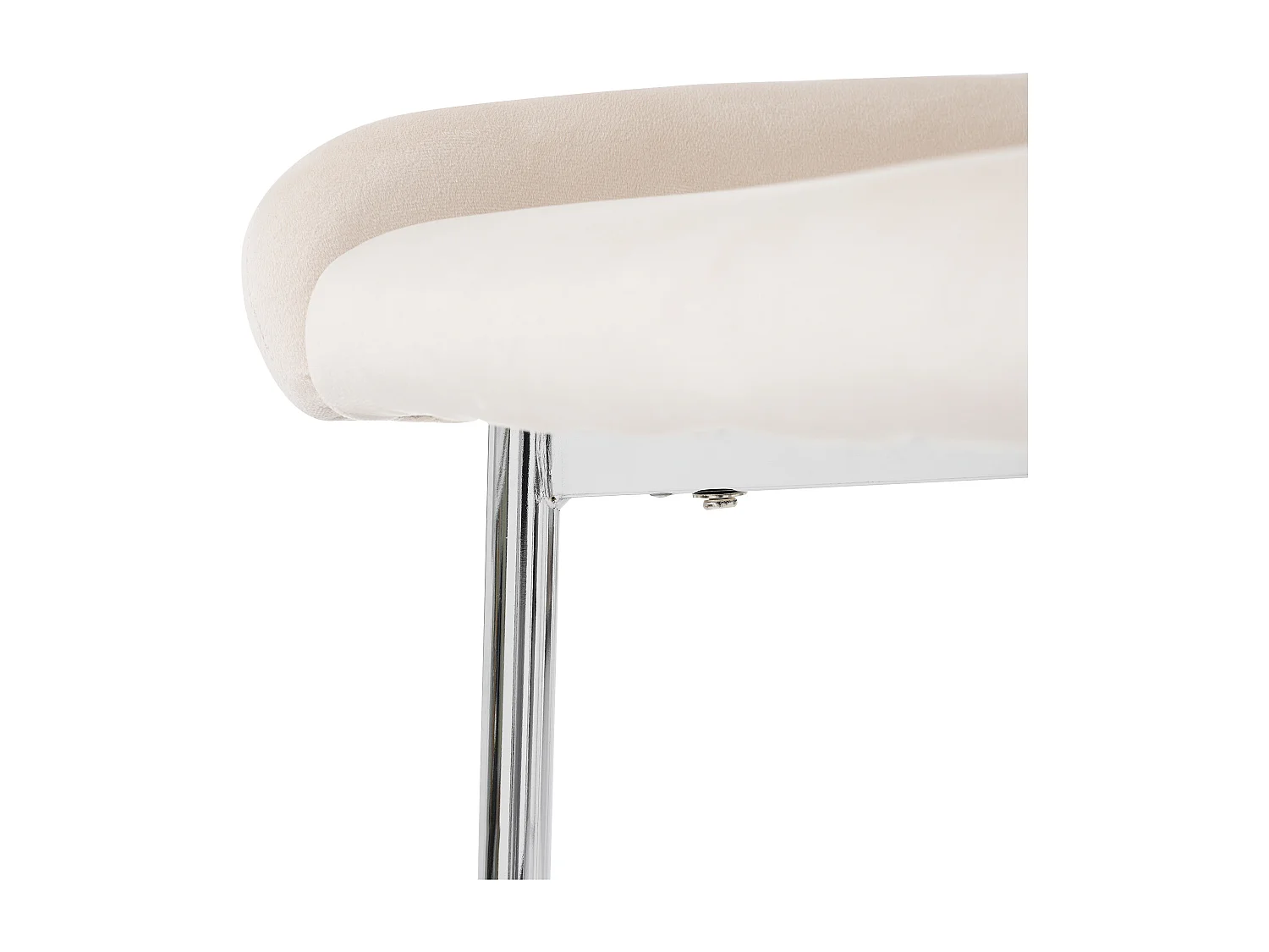 Lot de 2 chaises à manger en velours avec et dossier - pieds en métal argenté - beige