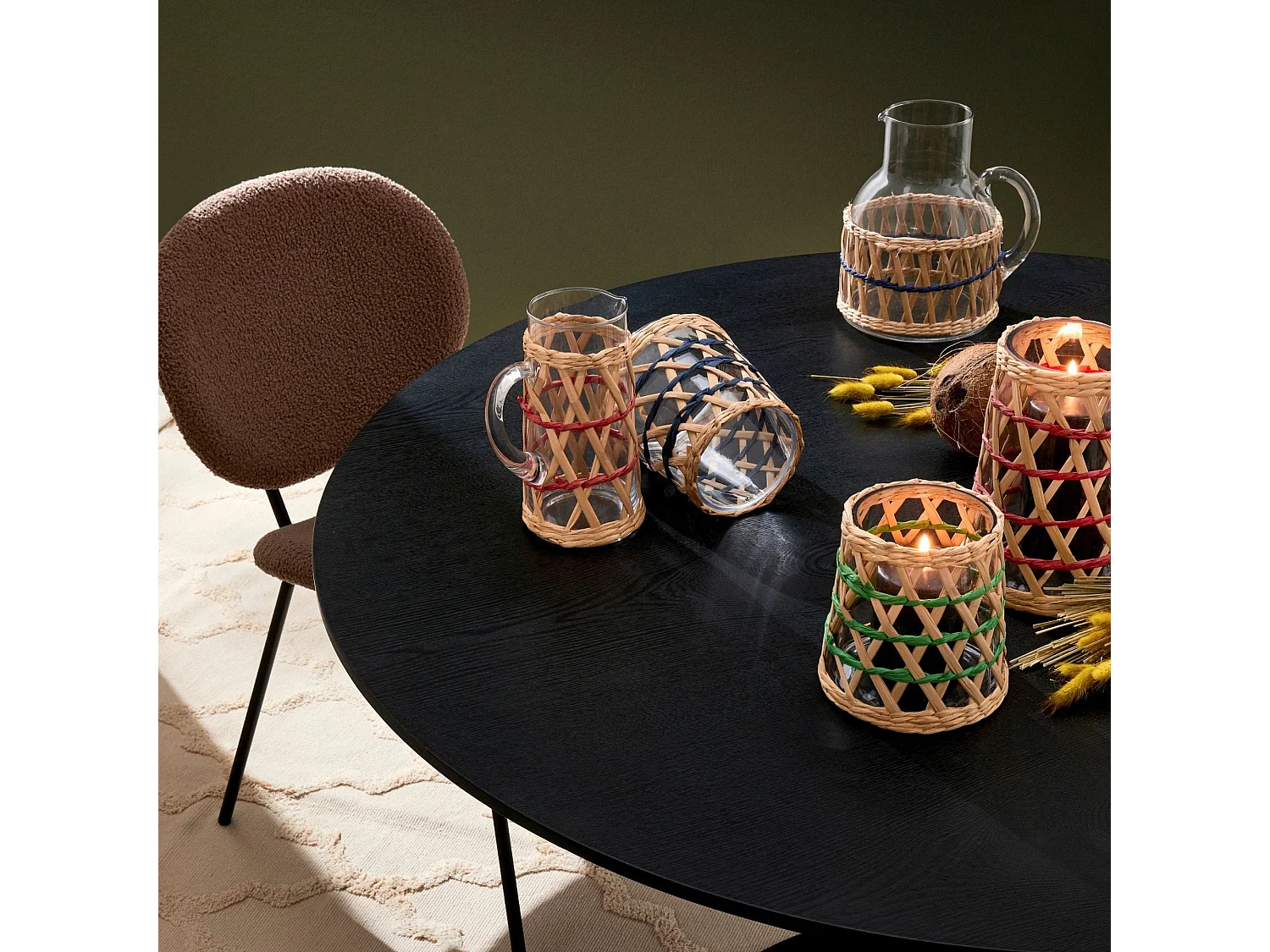 Chaises de salle à manger design en tissu bouclette (lot de 2) - KIM