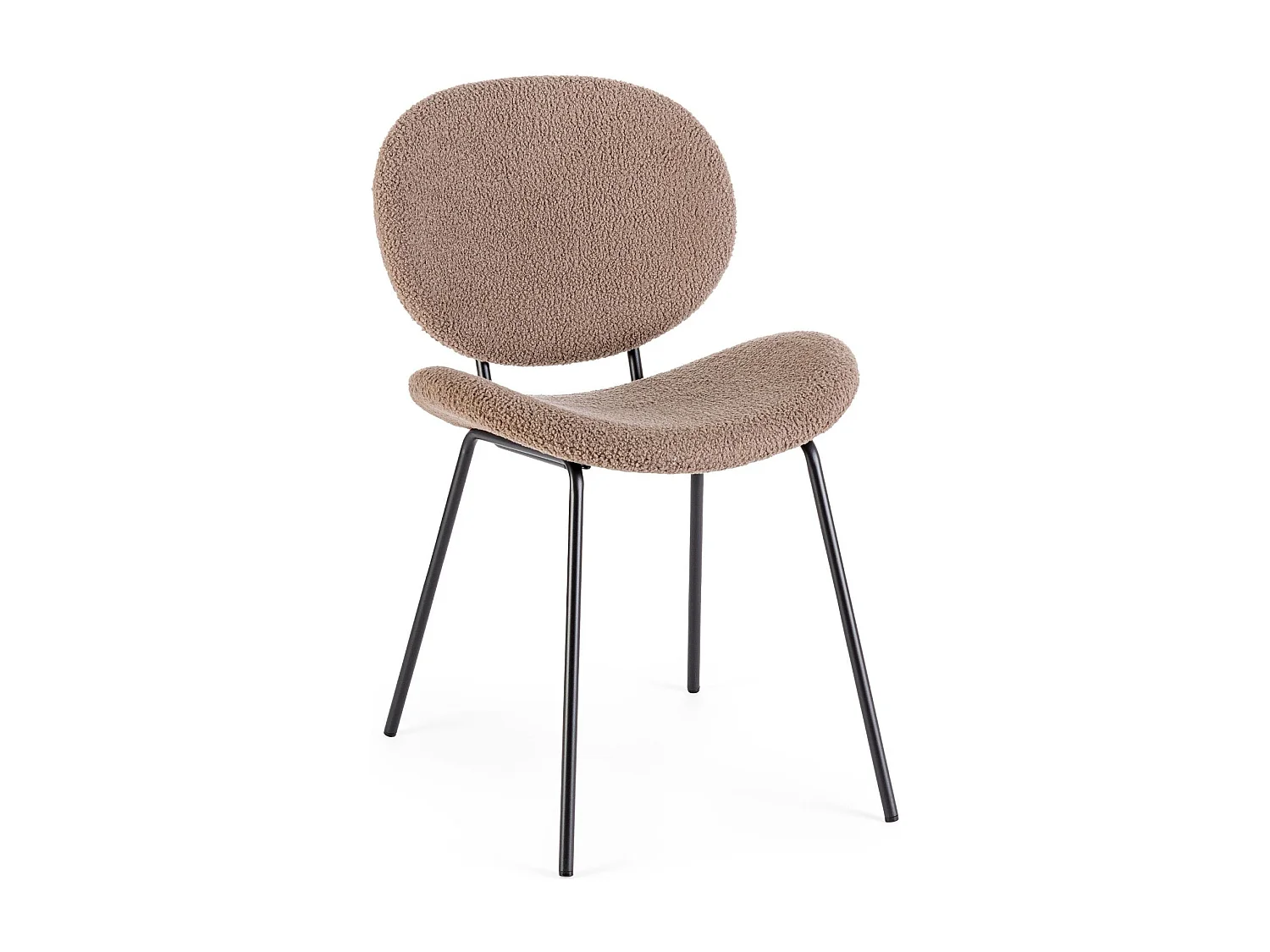 Chaises de salle à manger design en tissu bouclette (lot de 2) - KIM