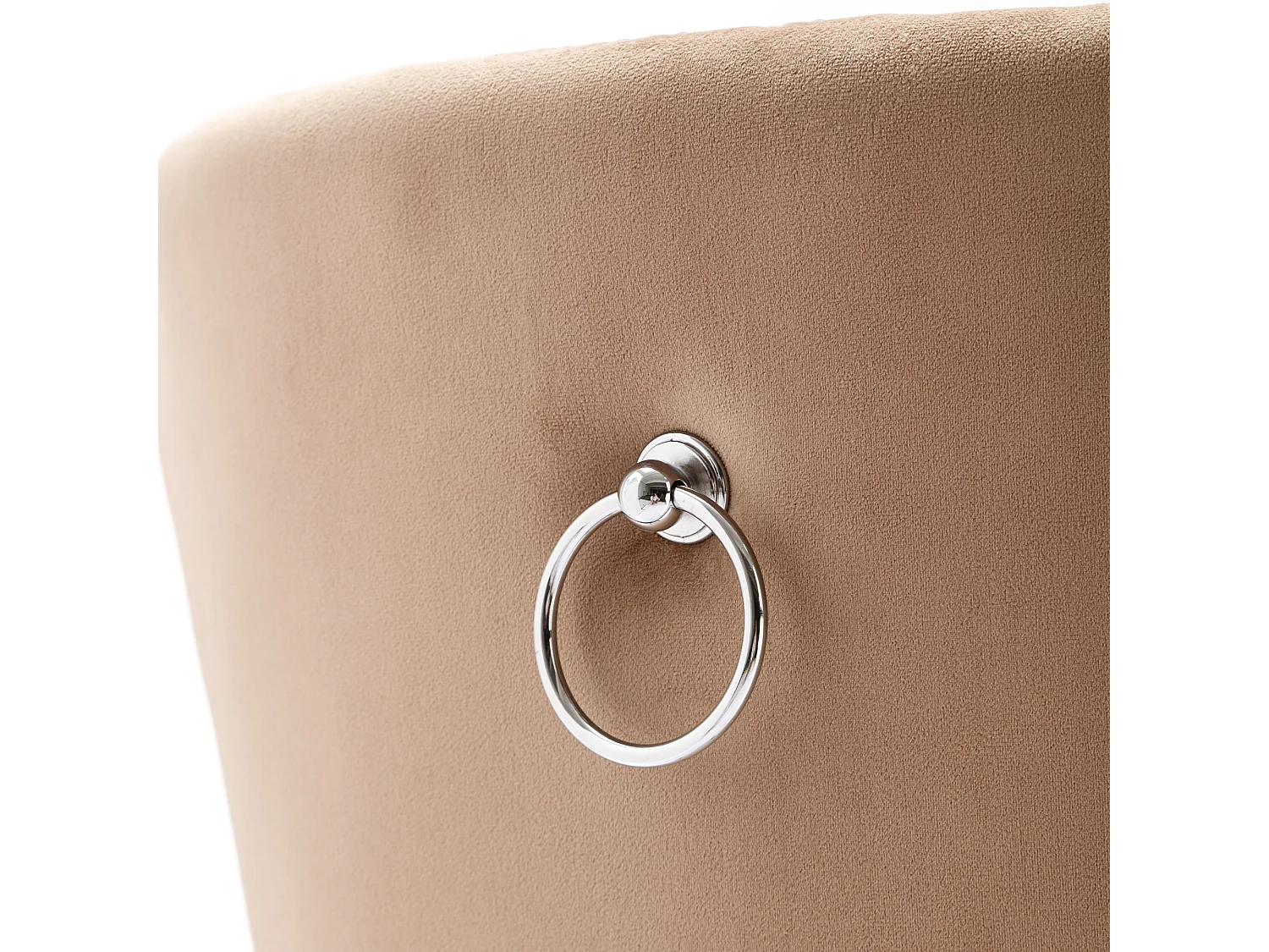 Lot de 4 chaises à manger en velours avec dossier - pieds en bois - marron clair