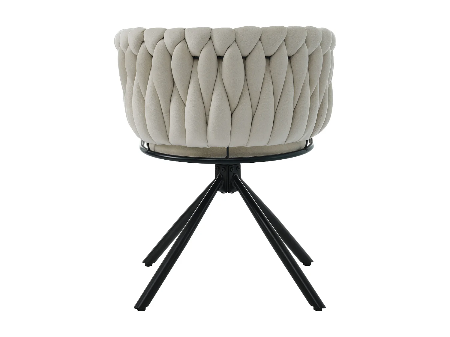 Lot de 2 chaises de salle à manger pivotantes 360°, dossier ergonomique, velours beige, pieds en métal
