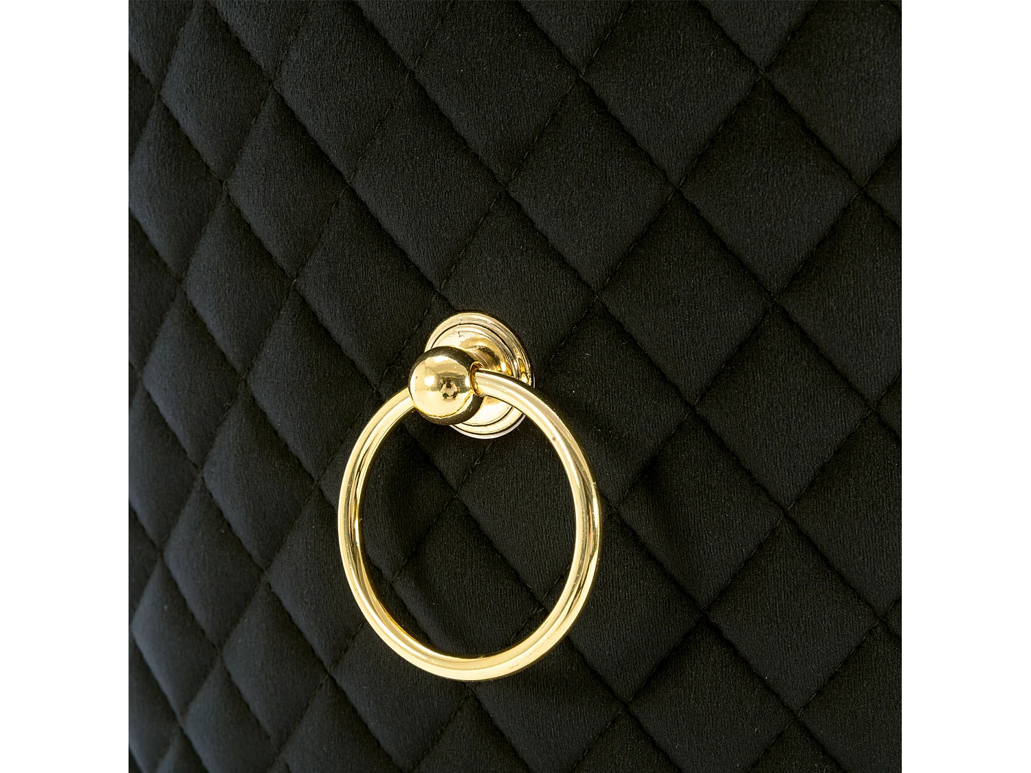 Lot de 2 chaises à manger avec dossier rembourré - pieds en métal doré - velours - noir