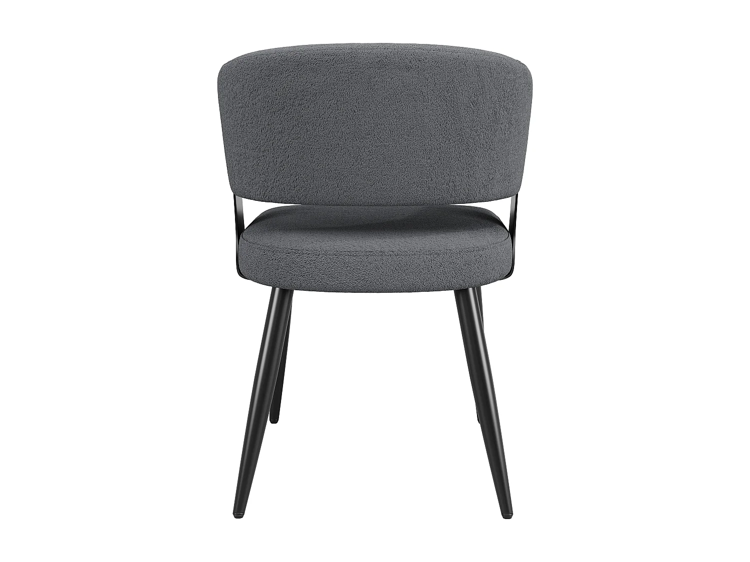 Lot de 2 chaises avec dossier rembourré et accoudoirs - pieds de chaise réglables - laine d'agneau - gris