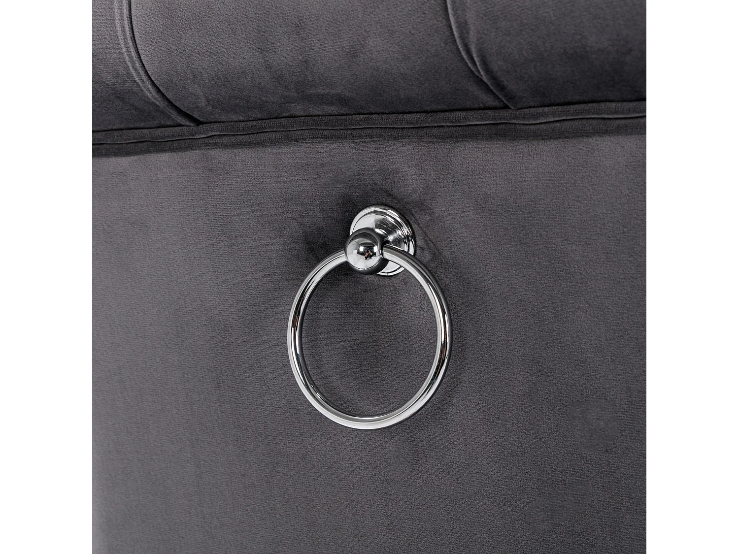 Lot de 2 chaises à manger en velours avec dossier - pieds en bois doré - gris