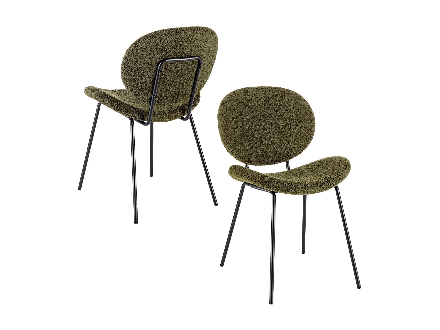 Chaises de salle à manger design en tissu bouclette (lot de 2) - KIM