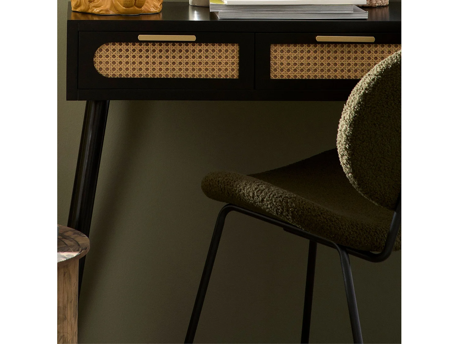 Chaises de salle à manger design en tissu bouclette (lot de 2) - KIM