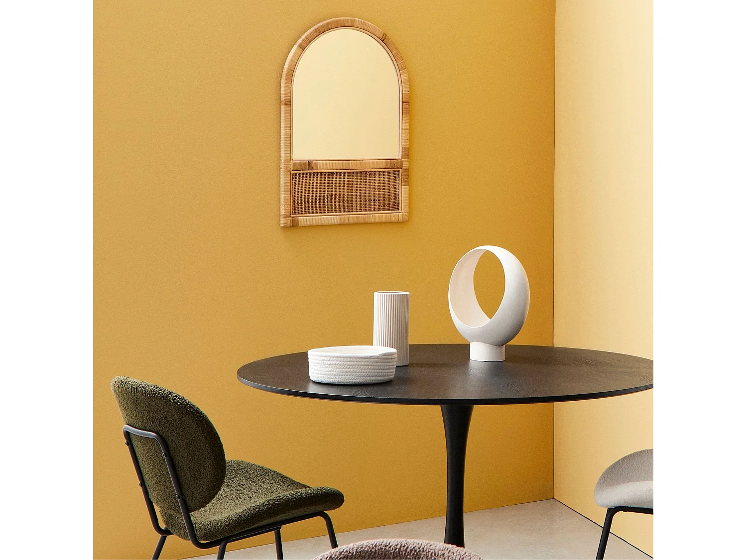 Chaises de salle à manger design en tissu bouclette (lot de 2) - KIM