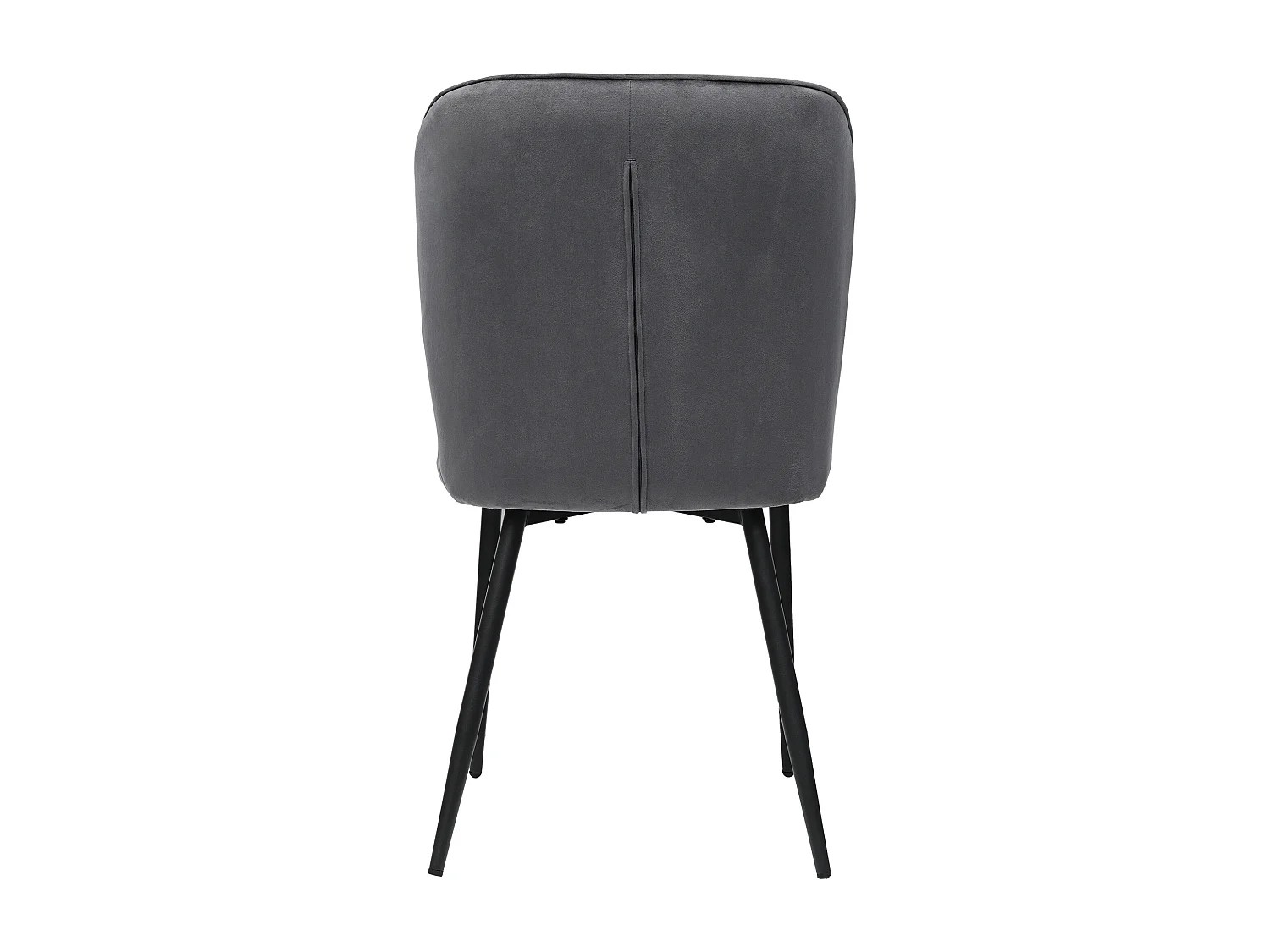 Lot de 4 chaises à manger en velours avec dossier rembourré - pieds en métal noir - gris