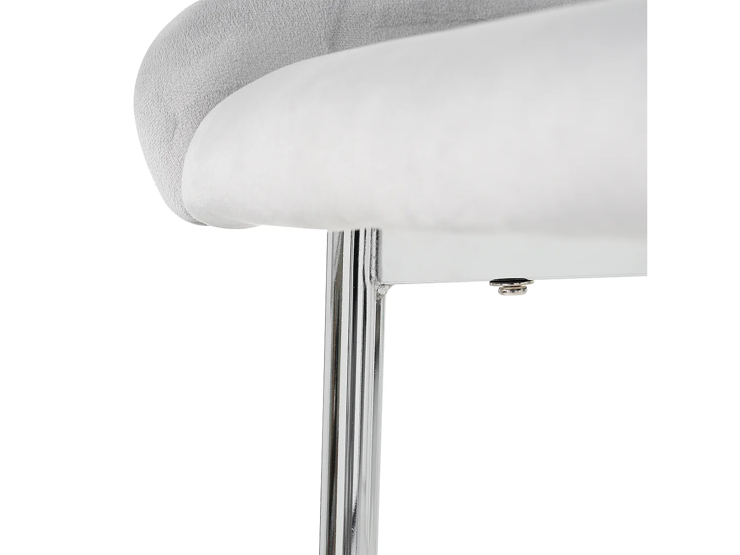 Lot de 2 chaises à manger en velours avec et dossier - pieds en métal argenté - gris