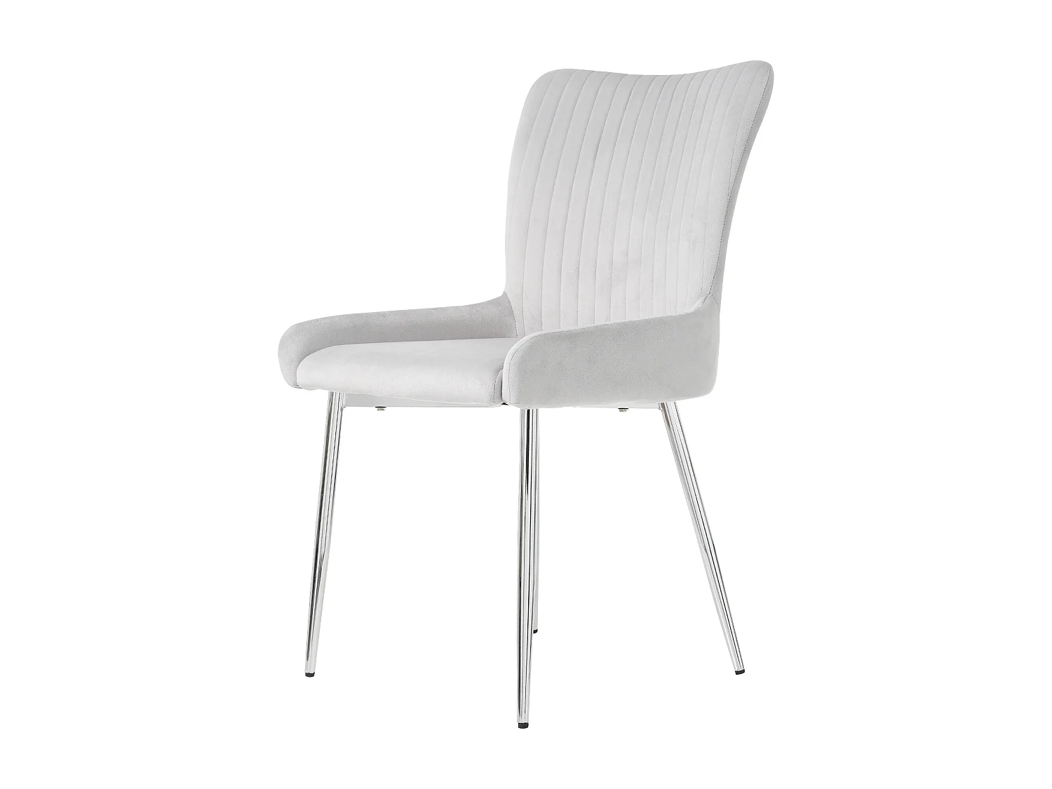 Lot de 2 chaises de salle à manger lounge, dossier avec soutien lombaire, pieds en métal, velours gris