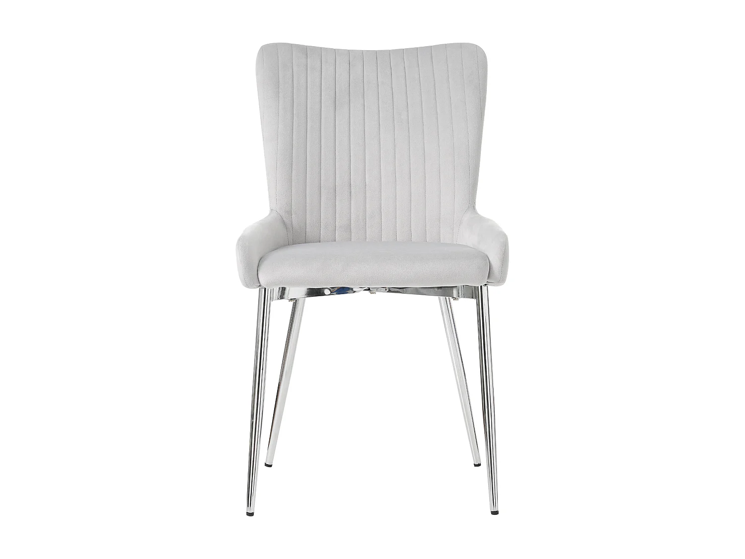 Lot de 2 chaises de salle à manger lounge, dossier avec soutien lombaire, pieds en métal, velours gris