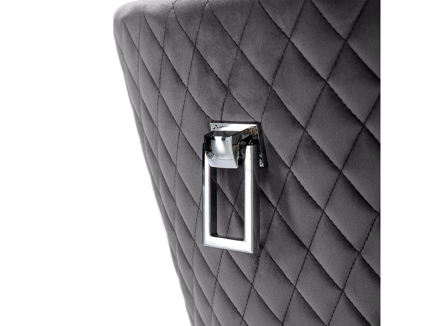 Lot de 2 chaises à manger en velours avec dossier rembourré - pieds en métal argenté - gris