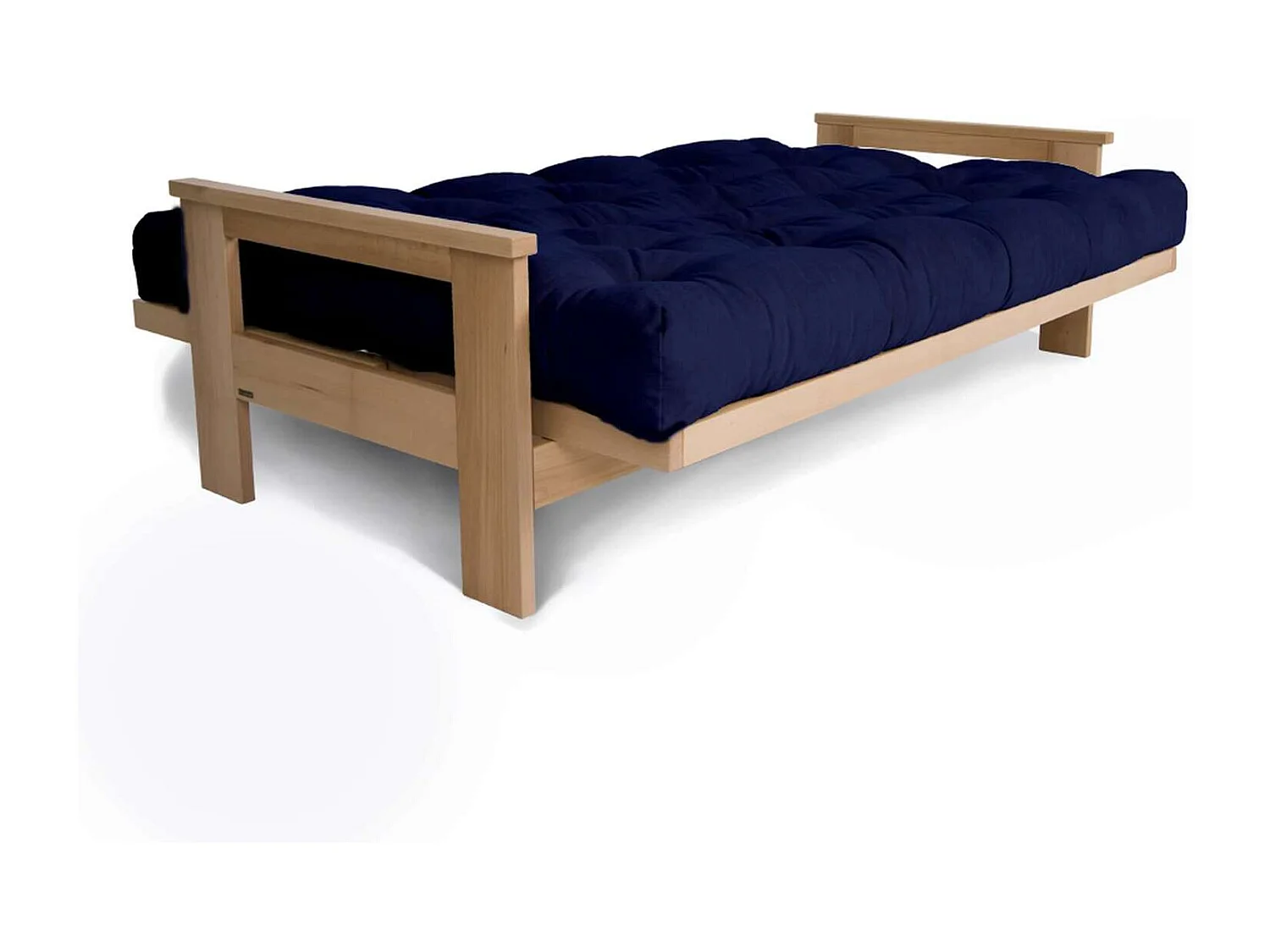 Canapé convertible clic-clac 2 places en tissu bleu