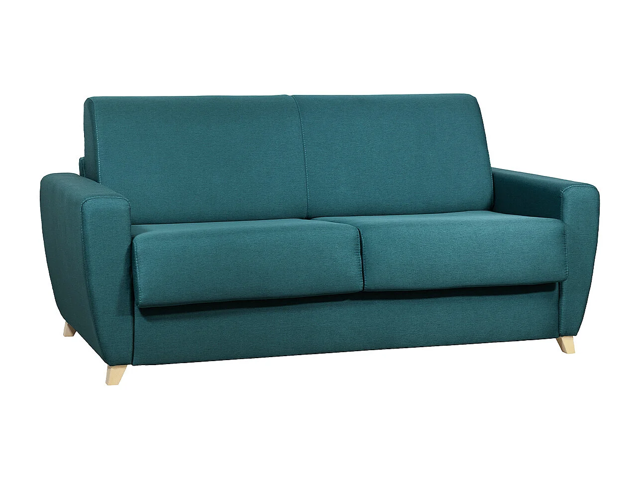 Sofá cama nórdico azul petróleo con colchón de 18 cm GRAHAM