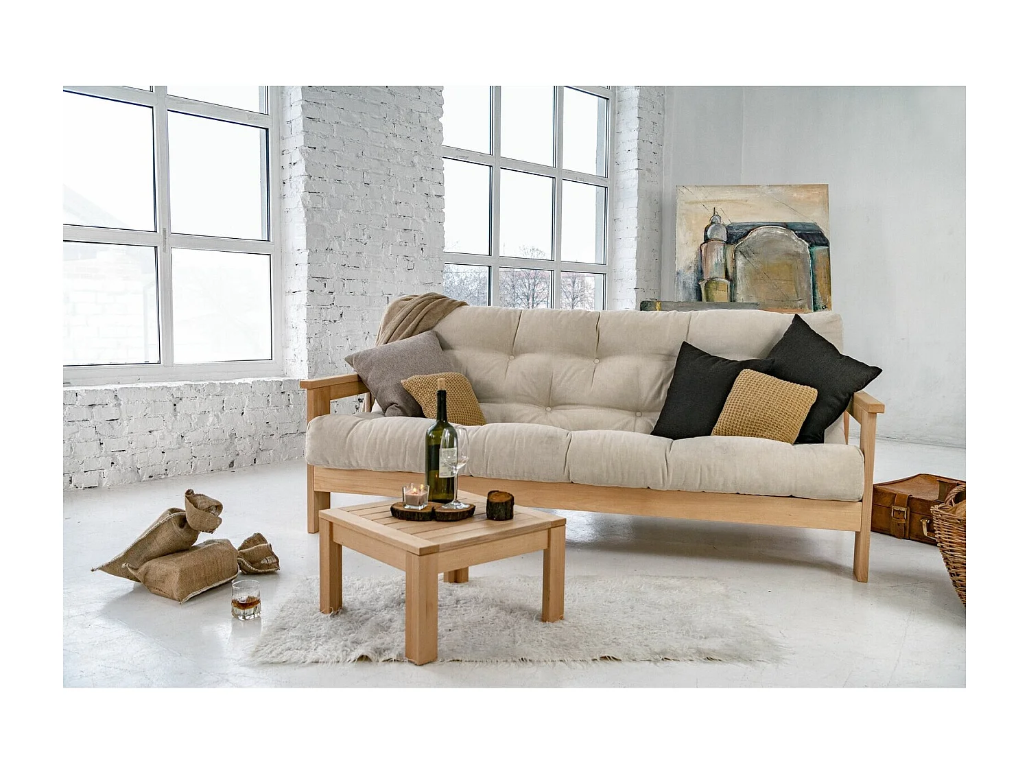 Canapé lit mexico Beige