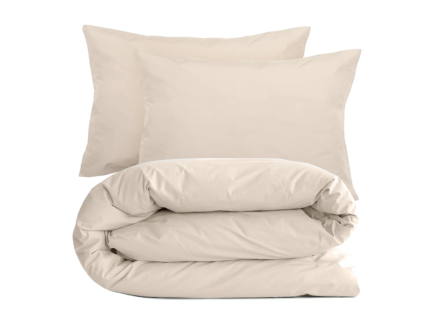 Parure de lit 280x240 cm et taie 50x70 cm percale MANOIR blanc Naturel