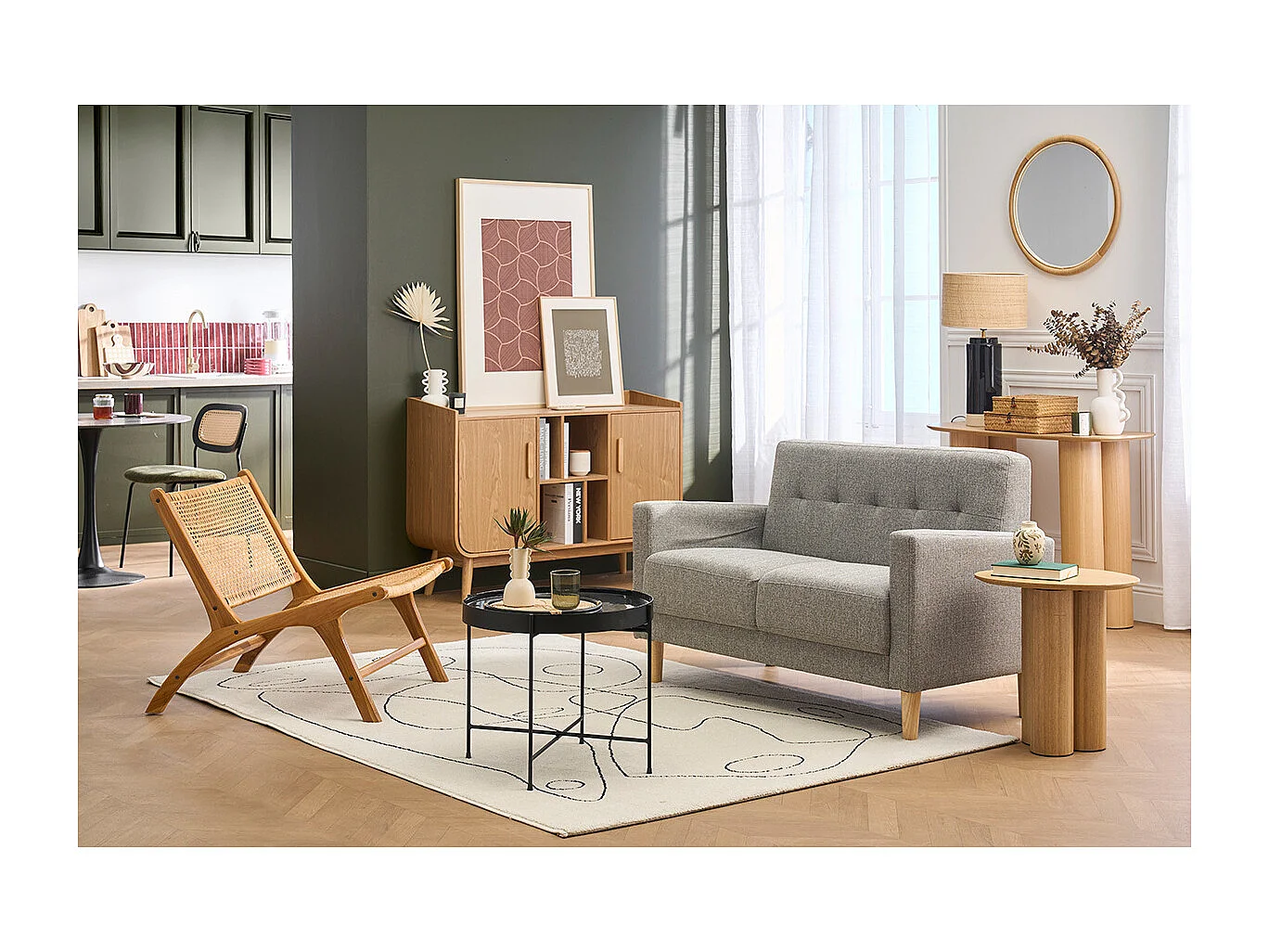 Divano di design 2 posti beige MOON