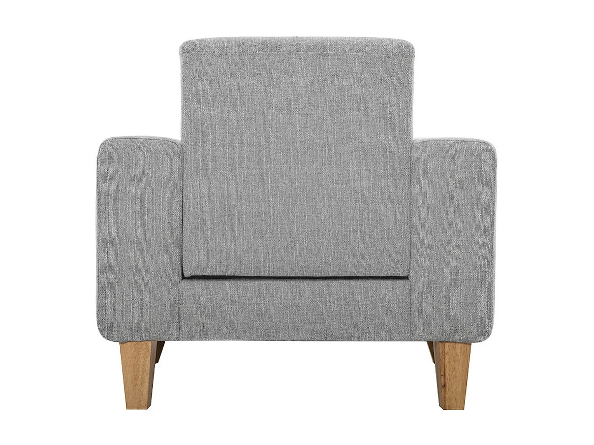 Fauteuil scandinave en tissu gris et bois clair FJORD