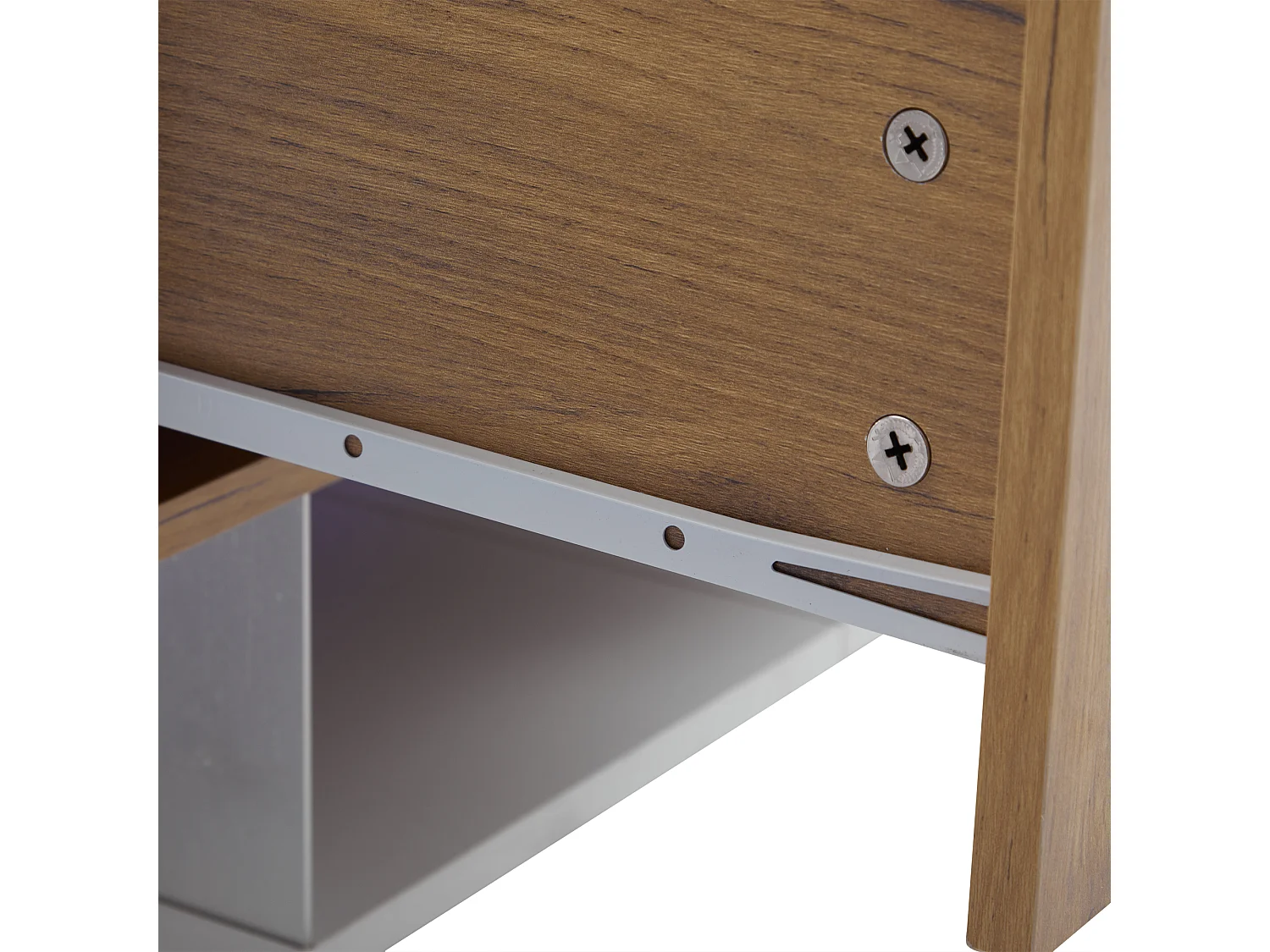 Meuble TV 160x39x40 cm avec 1 porte 2 tiroirs en rotin - meuble de rangement pieds réglables en bois - marron