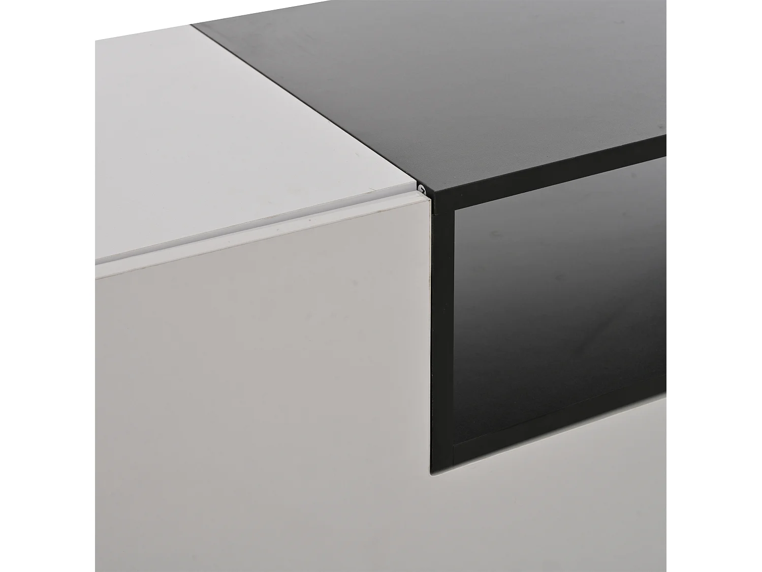 Meuble TV 180x40x48 cm LED salon avec 2 portes et 1 tiroir de rangement en bois - blanc