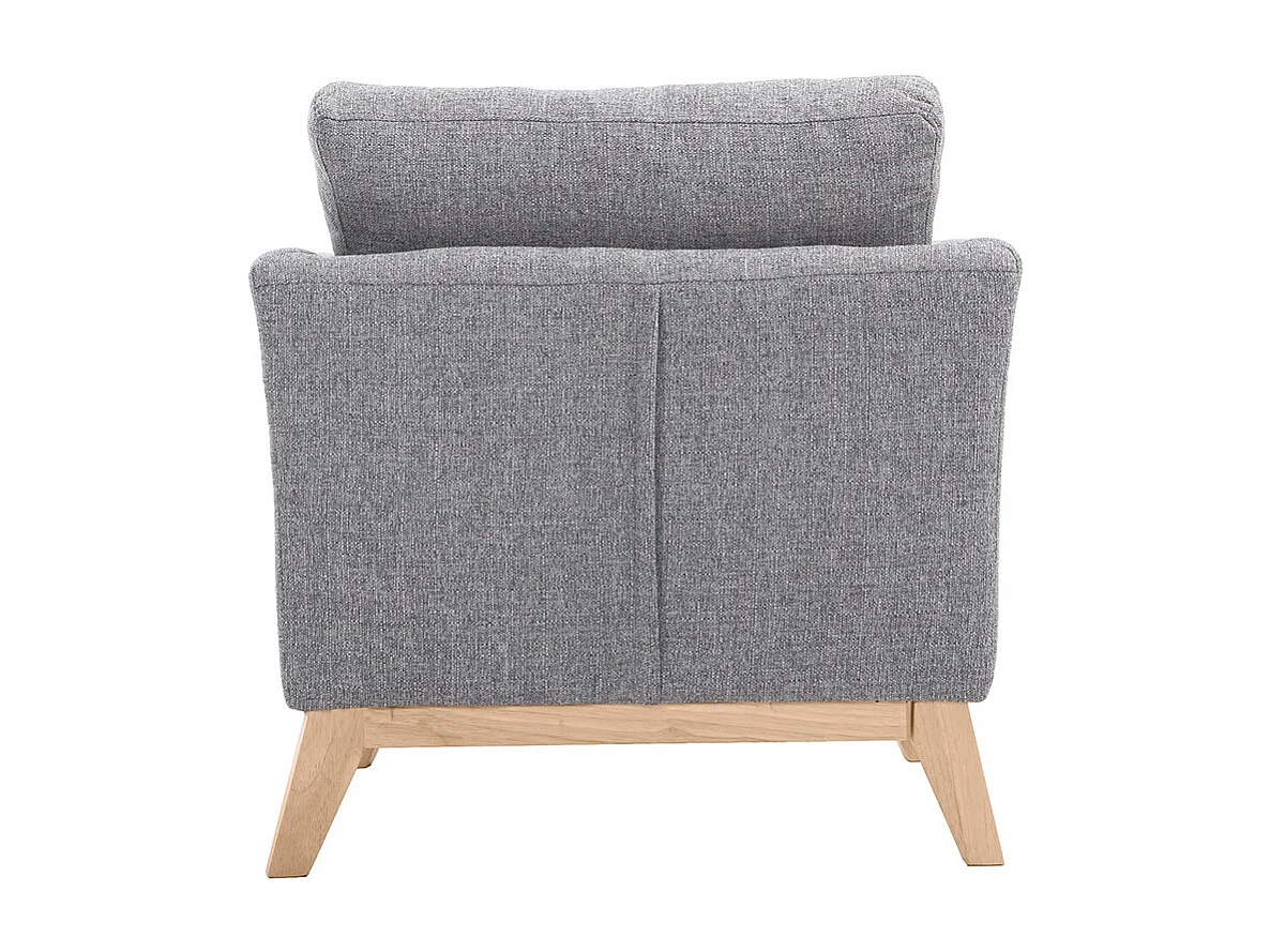 Sillón nórdico gris claro patas madera clara OSLO