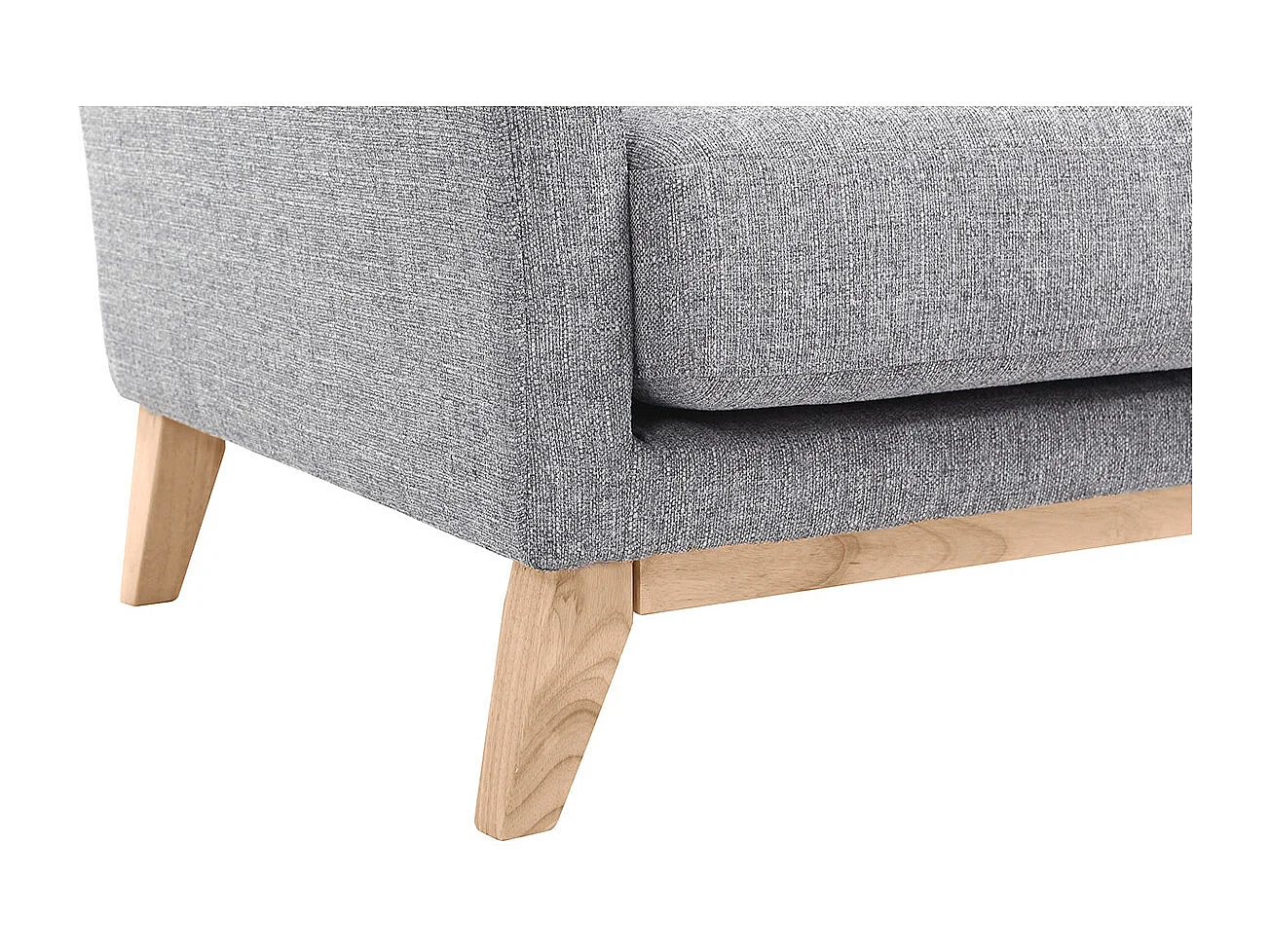Sillón nórdico gris claro patas madera clara OSLO