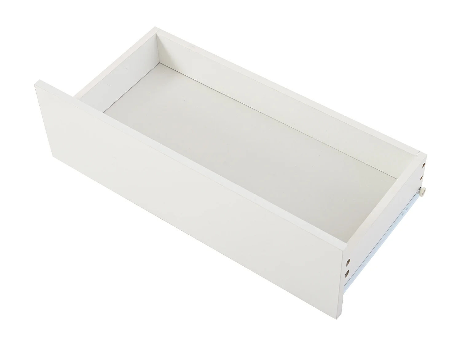 Meuble TV 200x40x40 cm avec 3 tiroirs de rangement - décoration bois blanc chaud bord doré - en bois