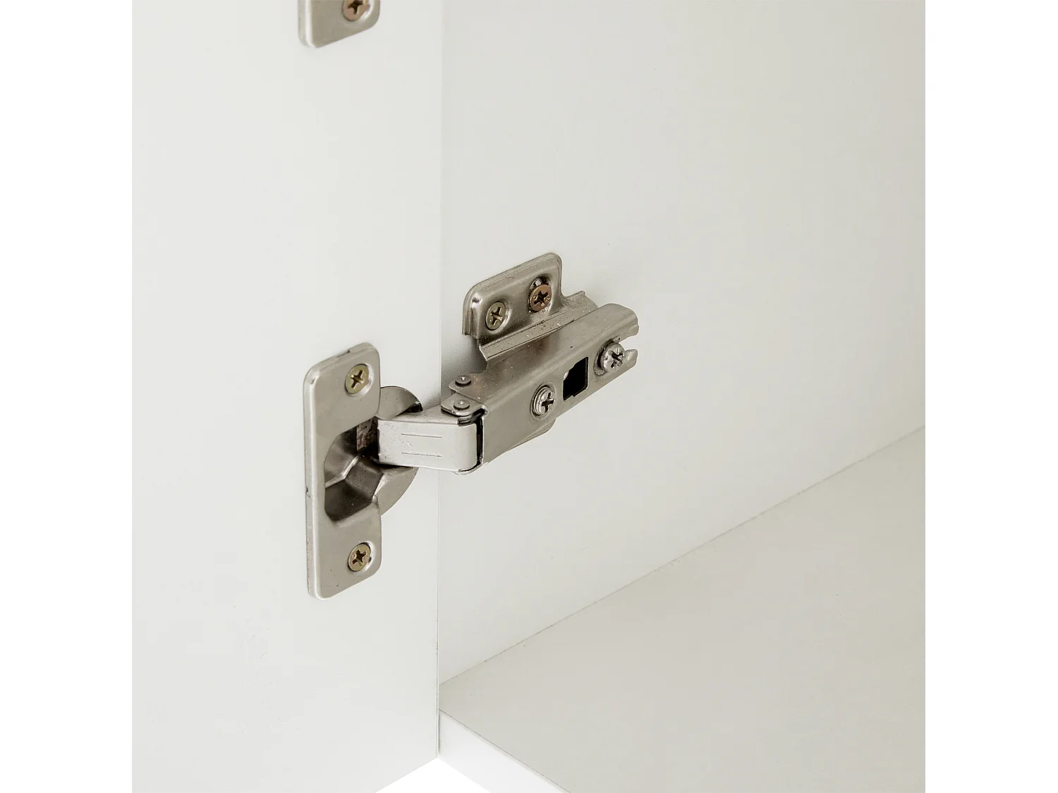 Meuble TV 170x35x50 cm LED bois 2 portes meuble de rangement ouvert - blanc