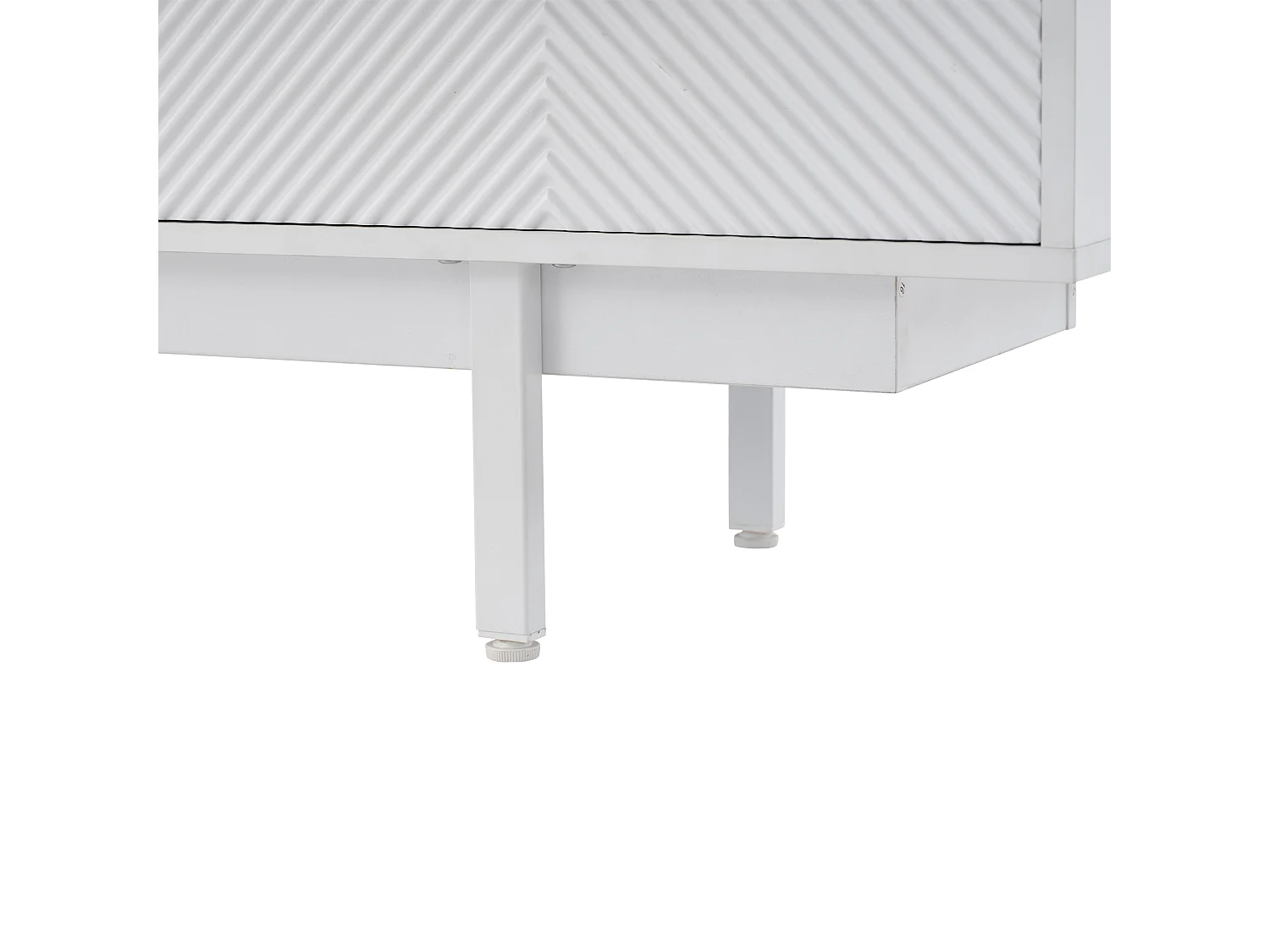 Meuble TV  200x40x51 cm avec 2 portes 2 tiroirs meuble de rangement en bois - blanc
