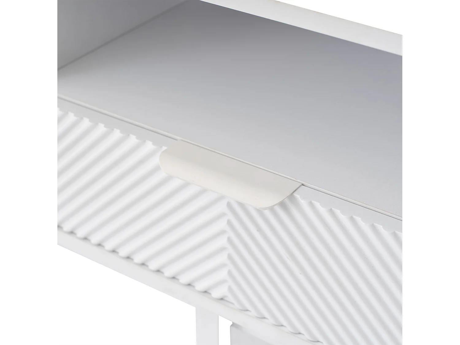 Meuble TV  200x40x51 cm avec 2 portes 2 tiroirs meuble de rangement en bois - blanc