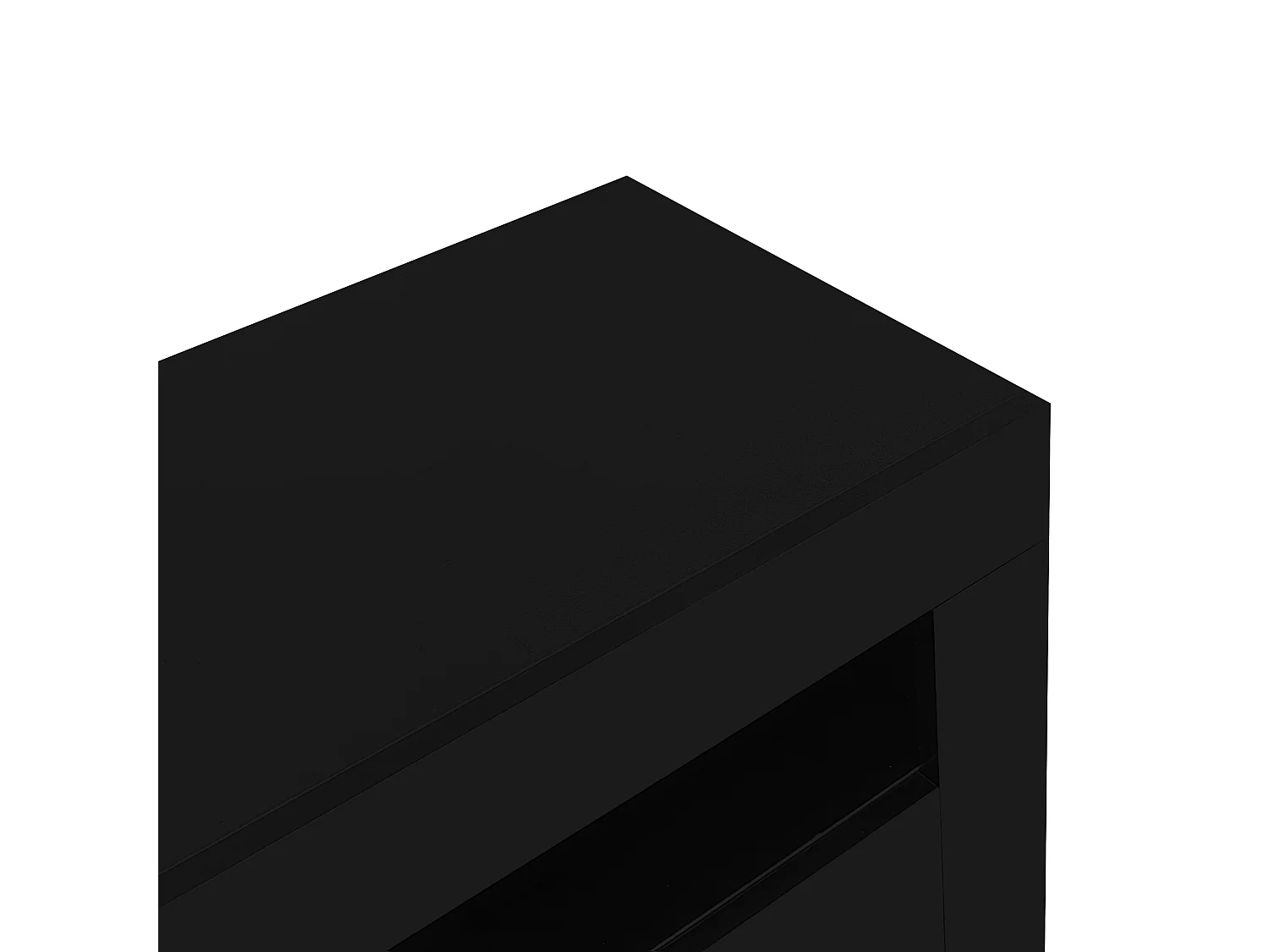 Meuble TV 160x35x60 cm LED avec 2 portes 2 tiroirs et rangement ouvert - bois - noir