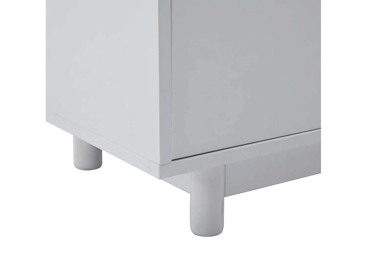 Meuble TV 175x38x51.2 cm LED bois 4 portes en verre décoratif -meuble de rangement - blanc