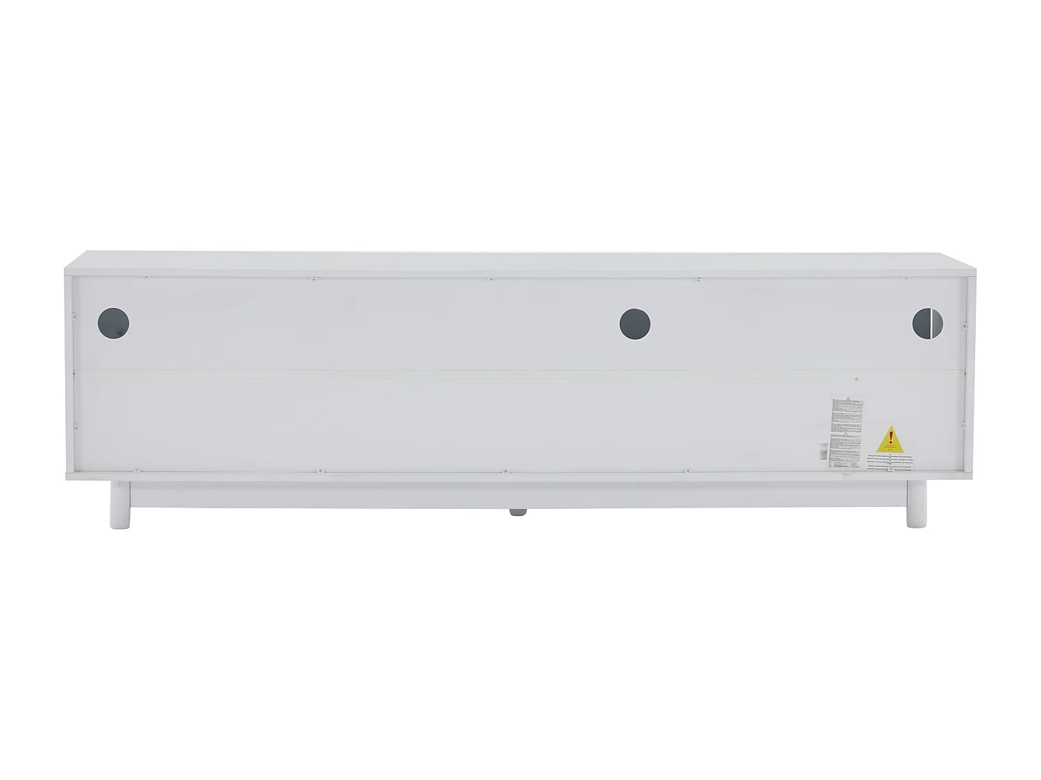 Meuble TV 175x38x51.2 cm LED bois 4 portes en verre décoratif -meuble de rangement - blanc