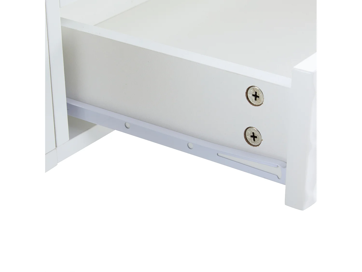 Meuble TV 180x40x41 cm avec 2 portes 1 tiroir meuble de rangement en bois - poignées en métal - blanc