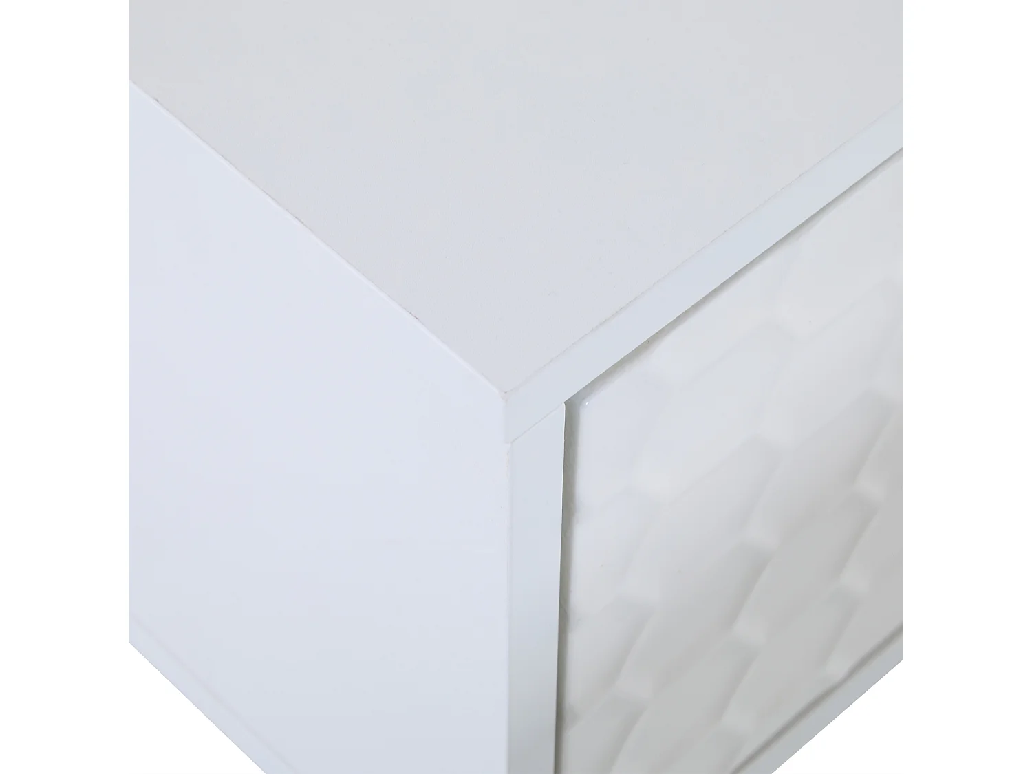 Meuble TV 180x40x41 cm avec 2 portes 1 tiroir meuble de rangement en bois - poignées en métal - blanc