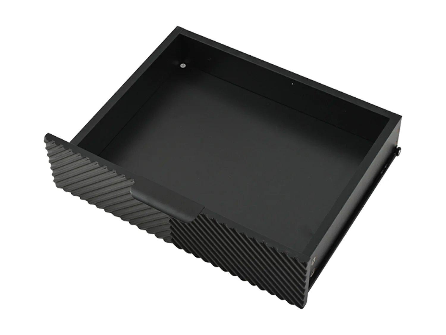 Meuble TV 200x40x50.5 cm avec 2 portes et 2 tiroirs de rangement - verre décoratif - en bois - noir