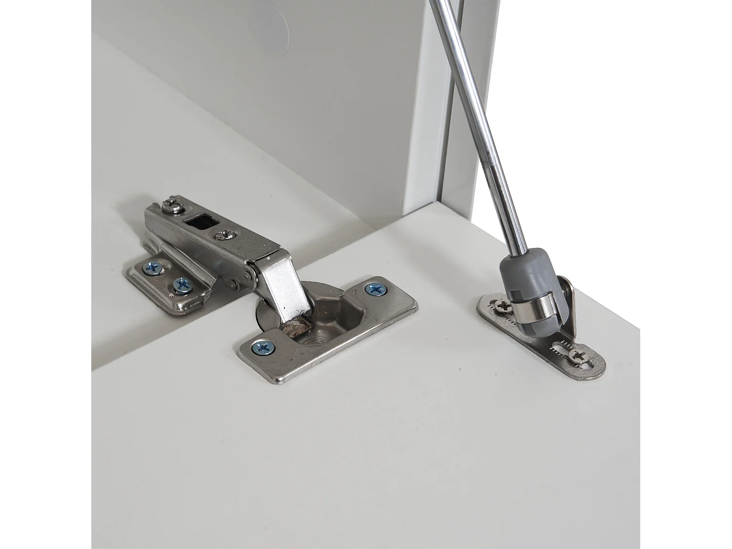 Ensemble meuble TV suspendu LED 180x33x30 cm avec 1 meuble TV 1 vitrine 1 support mural en bois - blanc