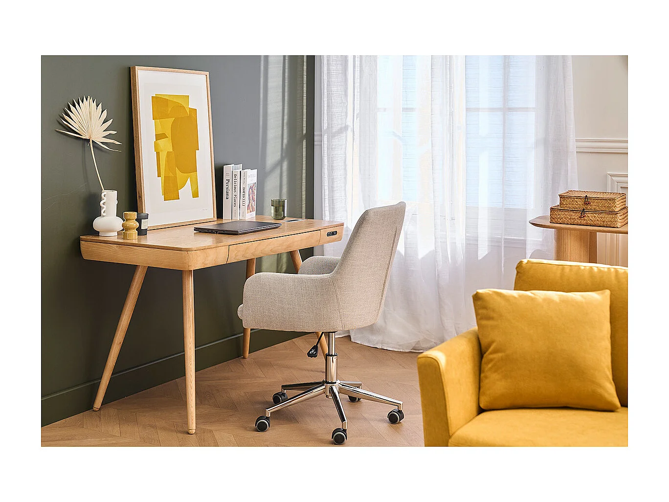 Design-Bürosessel Stoff Grau SHANA