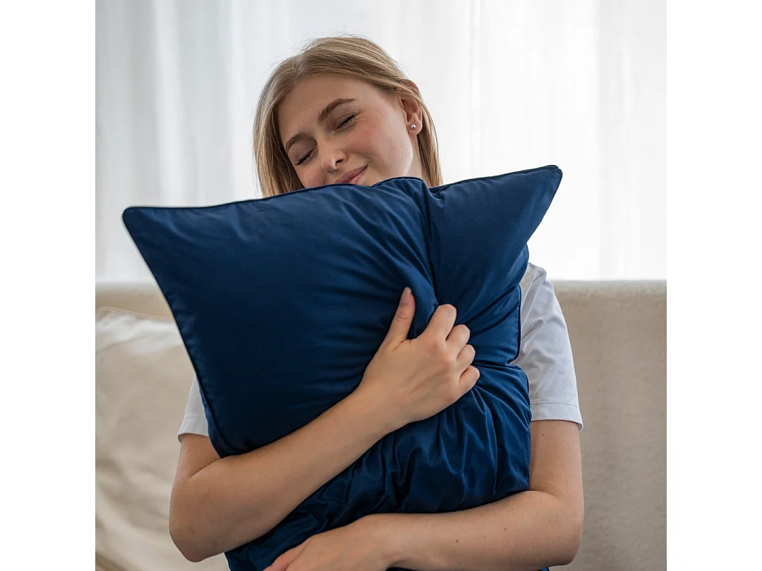 Oreiller Fluffy Lot de 2 - 50x70x12cm - coton et polyester - moelleux