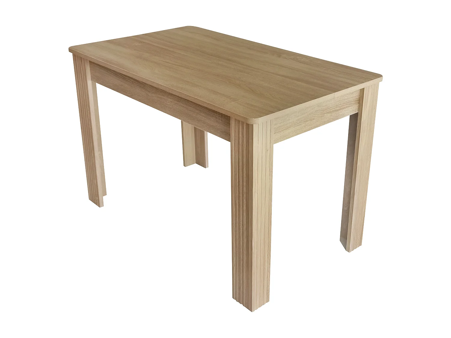 Table à manger 116x65x75 cm pour 4-6 personnes - pieds en bois - marron
