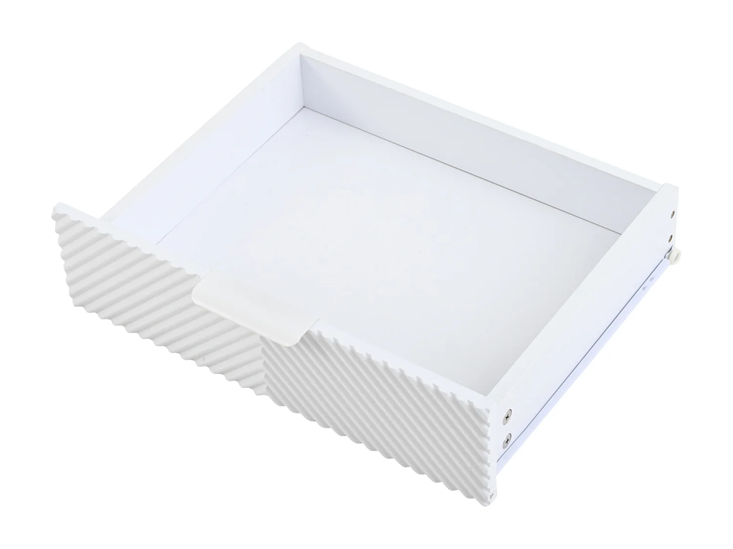 Meuble TV 200x40x50.5 cm avec 2 portes 2 tiroirs et rangement ouvert - verre décoratif - en bois - blanc