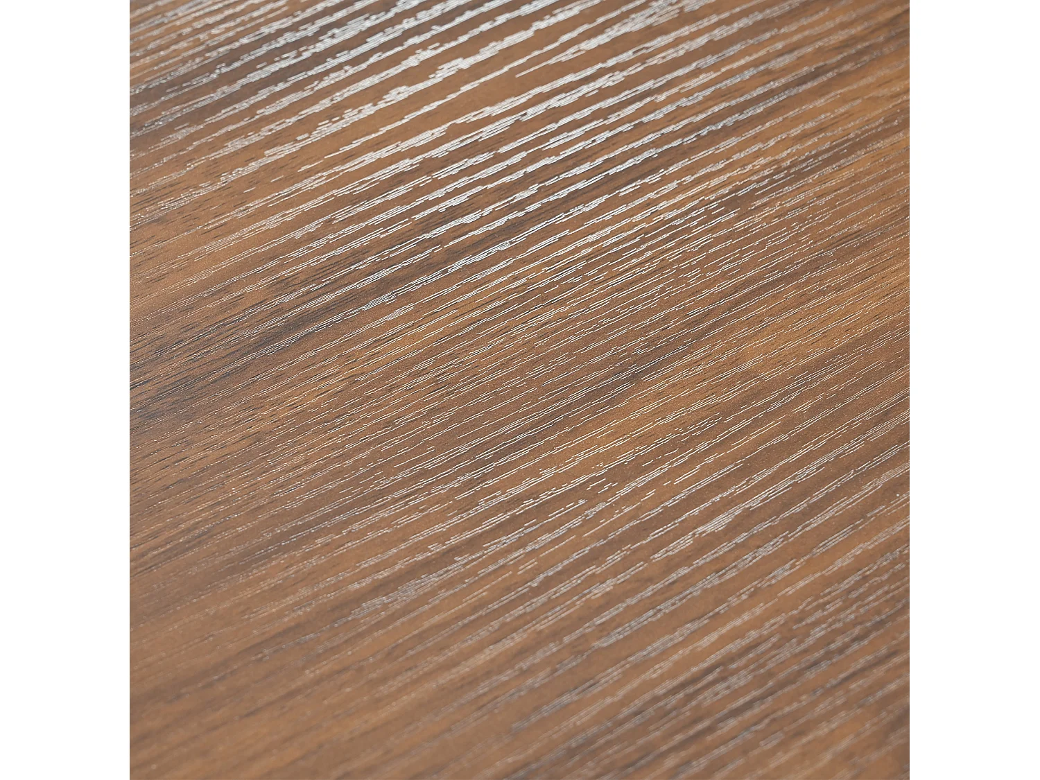 Table à manger rectangulaire 117x68x75 cm pour 4-6 personnes - pied en métal noir - plateau en MDF noyer