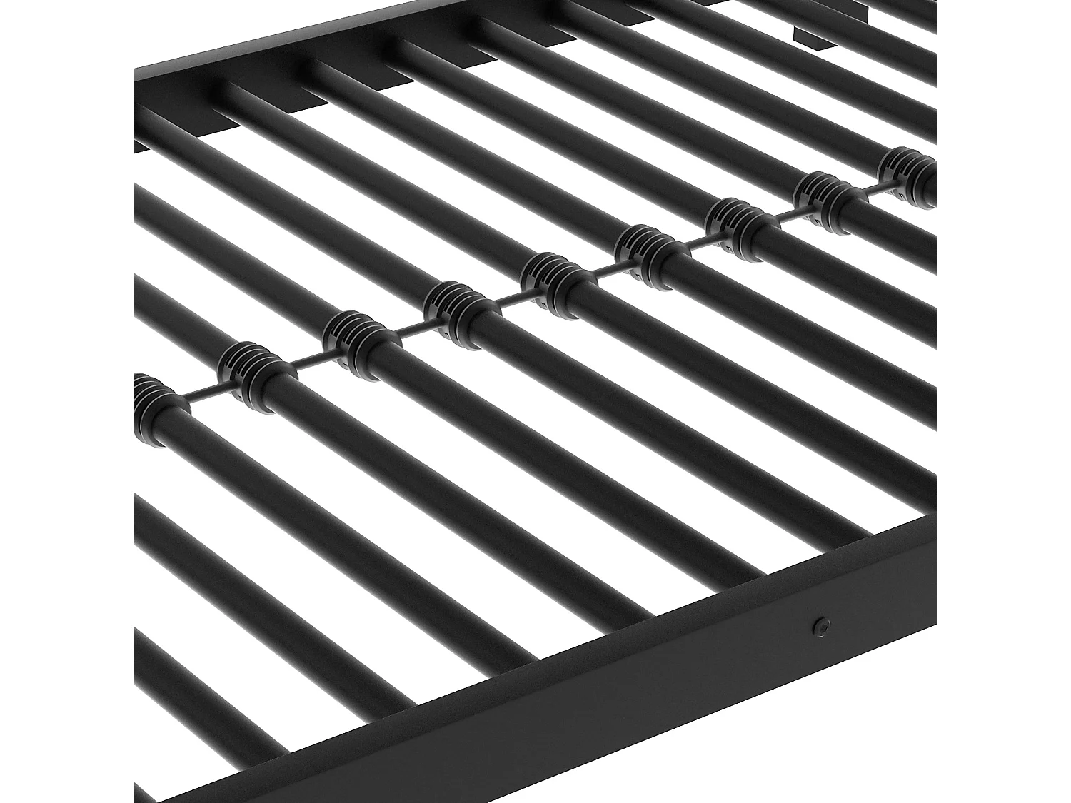Lit superposé triple 90x200 cm avec sommier - protection anti-chute et éhelle - métal - noir (sans matelas)
